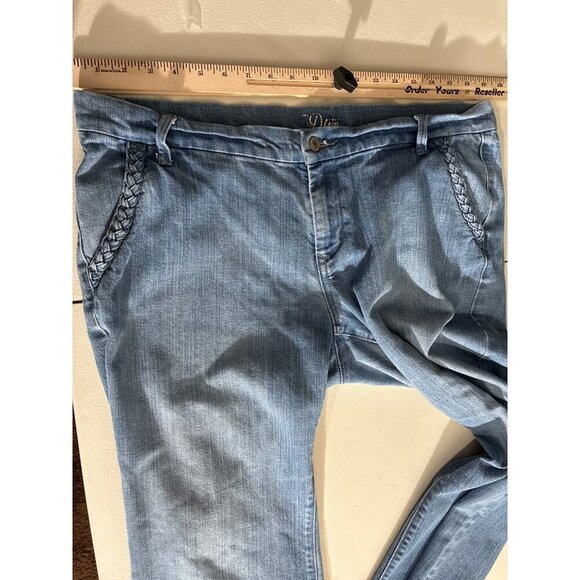 Old Navy Jeans Womens Size 16 Regular The Diva Wide-Leg Light Wash Denim Braided - Picture 9 of 13